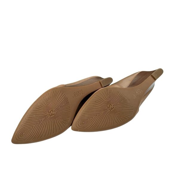 Franco Sarto Womens 10 M Frankie Brown Leather Wedge Pump Heels Shoes - Picture 8 of 9